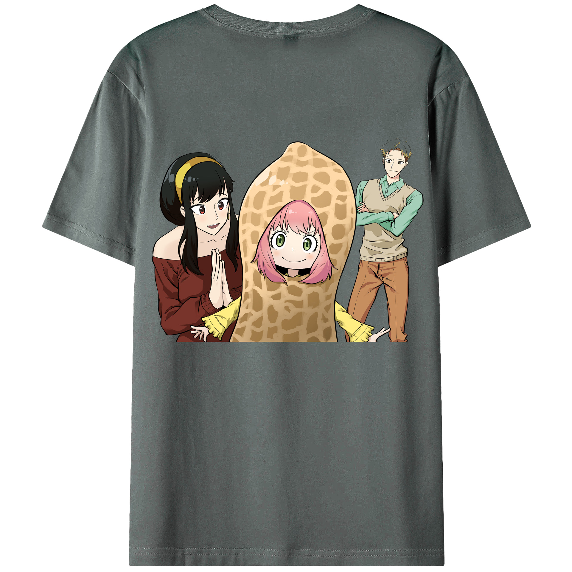 （画像用） SPY×FAMILY间谍家家酒 綿100％ メンズ半袖Tシャツ（バックプリント） 通気性